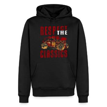 Voiture de sport automobile classique d’origine - Sweat à capuche Premium bio Homme - noir - Devant - Nico (187cm)