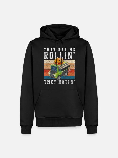 Fast Food Essen auf Rädern Imbisswagen - Männer Premium Bio Hoodie - Schwarz
