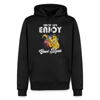 Straßenmusiker Stadtmusikant Kreativ Auftritt - Männer Premium Bio Hoodie - Schwarz - Vorne - Nico (187cm)