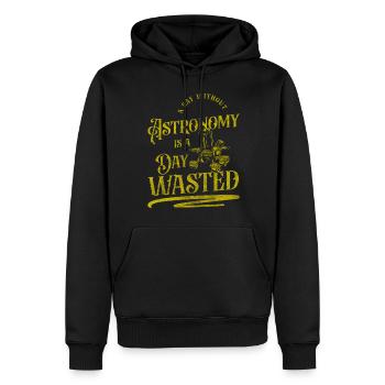 Universum Stern Entdecken Mond - Männer Premium Bio Hoodie - Schwarz - Vorne - Nico (187cm)