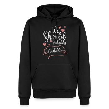 Liebe Nähe Kuschelig Romantisch - Männer Premium Bio Hoodie - Schwarz - Vorne - Nico (187cm)
