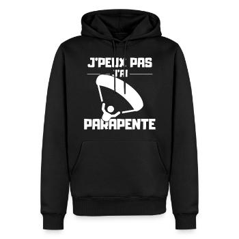 J'Peux pas j'ai Parapente - Sweat à capuche Premium bio Homme - noir - Devant - Nico (187cm)