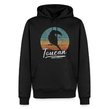 Toucan oiseau sauvage perroquet - Sweat à capuche Premium bio Homme - noir - Devant - Nico (187cm)