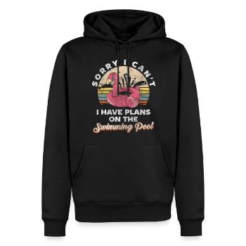 Pool Flamingo Sonne Freunde - Männer Premium Bio Hoodie - Schwarz - Vorne - Nico (187cm)