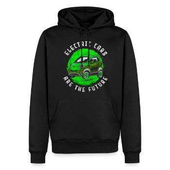 Elektroauto Umwelt Leistung - Männer Premium Bio Hoodie - Schwarz - Vorne - Nico (187cm)