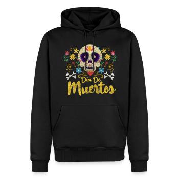 Mexique Crâne Octobre Tradition - Sweat à capuche Premium bio Homme - noir - Devant - Nico (187cm)