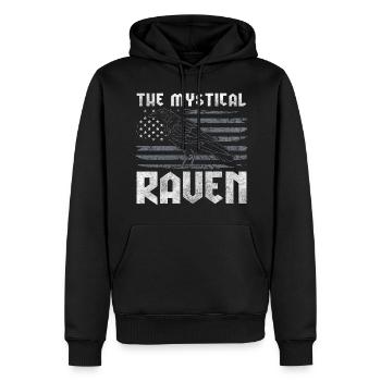 Corbeau Rune noire mystique - Sweat à capuche Premium bio Homme - noir - Devant - Nico (187cm)