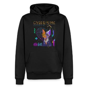 Zukunft Fantasy Neon - Männer Premium Bio Hoodie - Schwarz - Vorne - Nico (187cm)