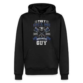 Darts Arrow Target Men's Sports - Men’s Premium Organic Hoodie - black - Front - Nico (187cm)