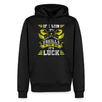 Dart Disc Bullseye Beer - Men’s Premium Organic Hoodie - black - Front - Nico (187cm)