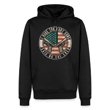 Club d’armes - Sweat à capuche Premium bio Homme - noir - Devant - Nico (187cm)