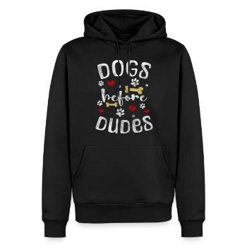 Hunde Pfoten Hundehalter - Männer Premium Bio Hoodie - Schwarz - Vorne - Nico (187cm)