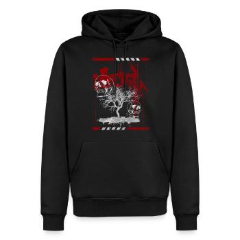Style Farbe Rot Skull - Männer Premium Bio Hoodie - Schwarz - Vorne - Nico (187cm)