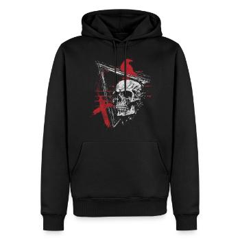 Trash Polka Modern Wild Black - Sweat à capuche Premium bio Homme - noir - Devant - Nico (187cm)