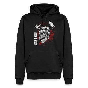 Tatouage Cool Raven Trash - Sweat à capuche Premium bio Homme - noir - Devant - Nico (187cm)