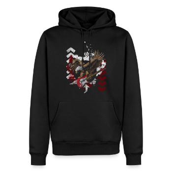 Tatouage motif crâne - Sweat à capuche Premium bio Homme - noir - Devant - Nico (187cm)