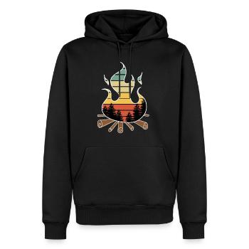 Campfire - Men’s Premium Organic Hoodie - black - Front - Nico (187cm)