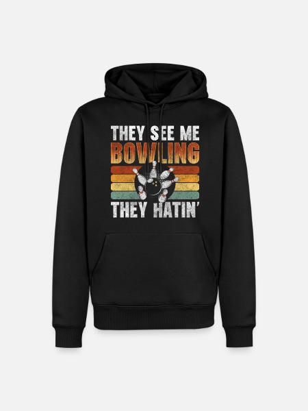 Bowler Strike Split Leisure - Men’s Premium Organic Hoodie - black