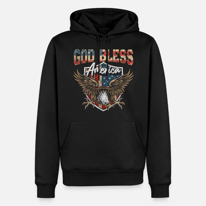 Drapeau de l’Amérique Eagle Américain - Sweat à capuche Premium bio Homme - noir