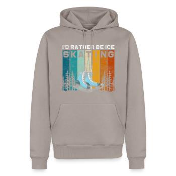 Patins à glace Hobby - Sweat à capuche Premium bio Homme - taupe - Devant - Nico (187cm)