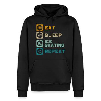 patineurs patinoires patinoire hobby patinage de vitesse - Sweat à capuche Premium bio Homme - noir - Devant - Nico (187cm)