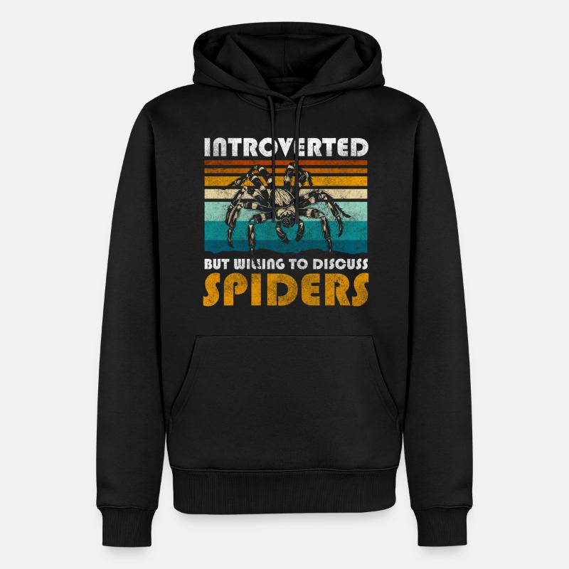 insecte mordant une araignée - Sweat à capuche Premium bio Homme - noir