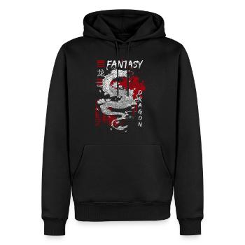 Tradition du Dragon Chine - Sweat à capuche Premium bio Homme - noir - Devant - Nico (187cm)