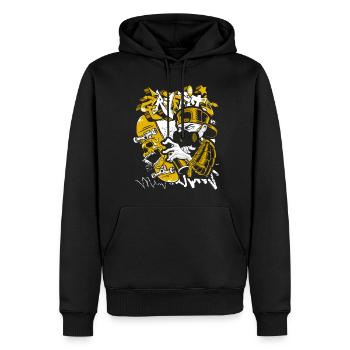 Streetart Zug Hip Hop Cool - Männer Premium Bio Hoodie - Schwarz - Vorne - Nico (187cm)
