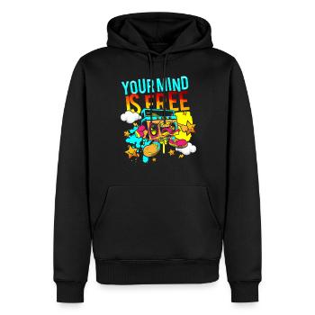 Graffiti rappeur style de rue - Sweat à capuche Premium bio Homme - noir - Devant - Nico (187cm)