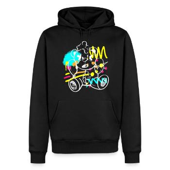 Urban Mauer Breakdance Streetmind - Sweat à capuche Premium bio Homme - noir - Devant - Nico (187cm)