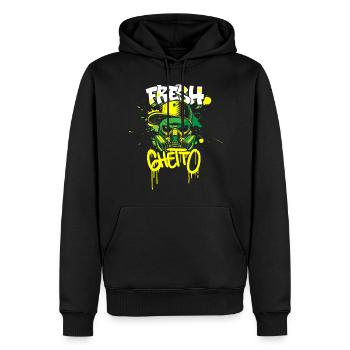 Streetart Zug - Männer Premium Bio Hoodie - Schwarz - Vorne - Nico (187cm)