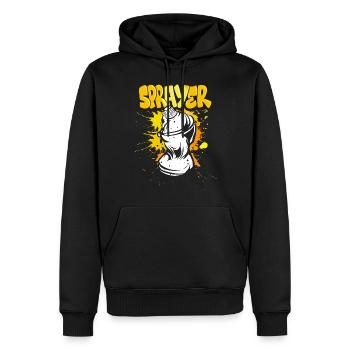 Graffiti Wall Streetwear Boombox - Sweat à capuche Premium bio Homme - noir - Devant - Nico (187cm)