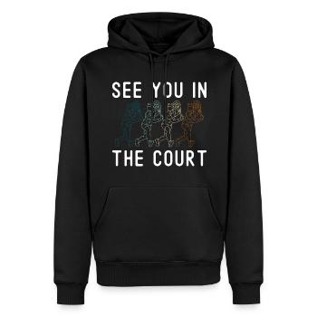 Club de sport - Sweat à capuche Premium bio Homme - noir - Devant - Nico (187cm)