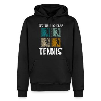 Club de jeux sportifs - Sweat à capuche Premium bio Homme - noir - Devant - Nico (187cm)