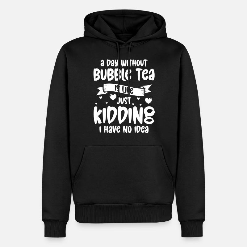 Bubble Tea Drink Japan Tapioca - Sweat à capuche Premium bio Homme - noir