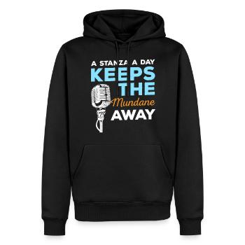 Poetry Slam Gedichte Literatur Texter - Männer Premium Bio Hoodie - Schwarz - Vorne - Nico (187cm)
