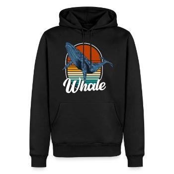 Baleine à bosse de mer Mammifère marin - Sweat à capuche Premium bio Homme - noir - Devant - Nico (187cm)
