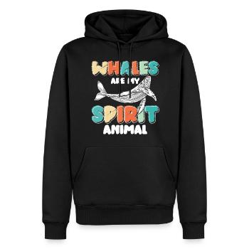 Mer Eau Vie Marine Vacances - Sweat à capuche Premium bio Homme - noir - Devant - Nico (187cm)
