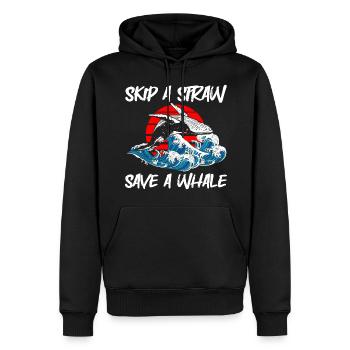 Meer Wasser Blauwal Taucher - Männer Premium Bio Hoodie - Schwarz - Vorne - Nico (187cm)