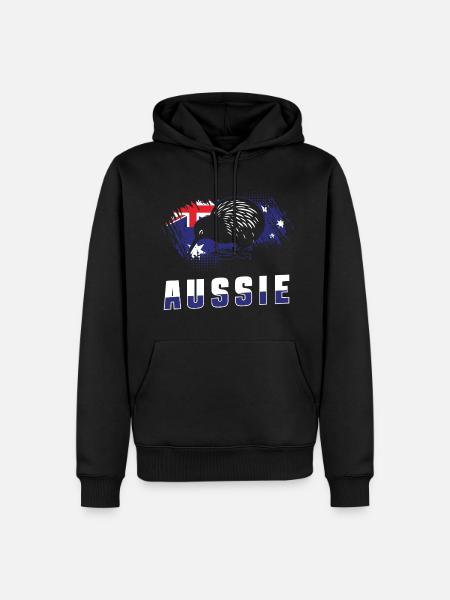Australia Flag Animals - Men’s Premium Organic Hoodie - black
