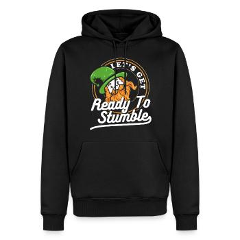 Chance du trèfle d’Irlande - Sweat à capuche Premium bio Homme - noir - Devant - Nico (187cm)