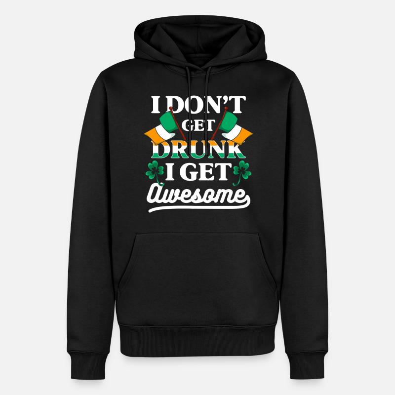 Pub Irlande Lucky Flag - Sweat à capuche Premium bio Homme - noir