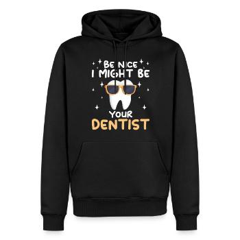 Dentiste Assistant Dentaire Médecine - Sweat à capuche Premium bio Homme - noir - Devant - Nico (187cm)