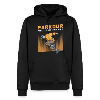 Roller Parkour Sports Extrêmes Saut - Sweat à capuche Premium bio Homme - noir - Devant - Nico (187cm)
