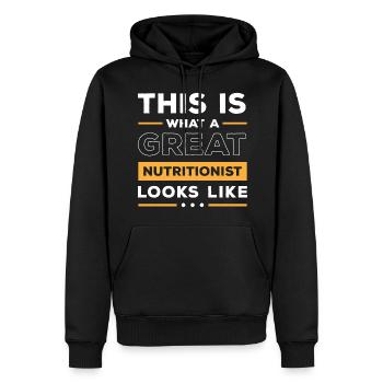 Nutrition Health Gym Goal - Men’s Premium Organic Hoodie - black - Front - Nico (187cm)