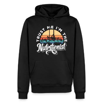 Nutrition Food - Men’s Premium Organic Hoodie - black - Front - Nico (187cm)