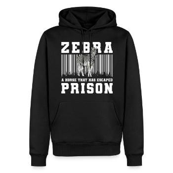 Zebra Stripe Stripe Serengeti Militants des droits des animaux - Sweat à capuche Premium bio Homme - noir - Devant - Nico (187cm)