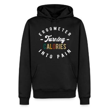 Rudergerät Training Ruder Muskeln - Männer Premium Bio Hoodie - Schwarz - Vorne - Nico (187cm)
