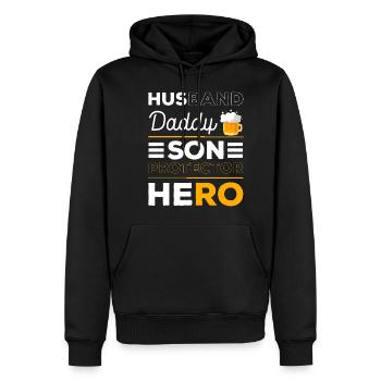 Männer Aktionstag Bart Maskulin - Männer Premium Bio Hoodie - Schwarz - Vorne - Nico (187cm)