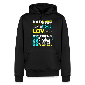 Männer Vorbild Freund Geschenk - Männer Premium Bio Hoodie - Schwarz - Vorne - Nico (187cm)